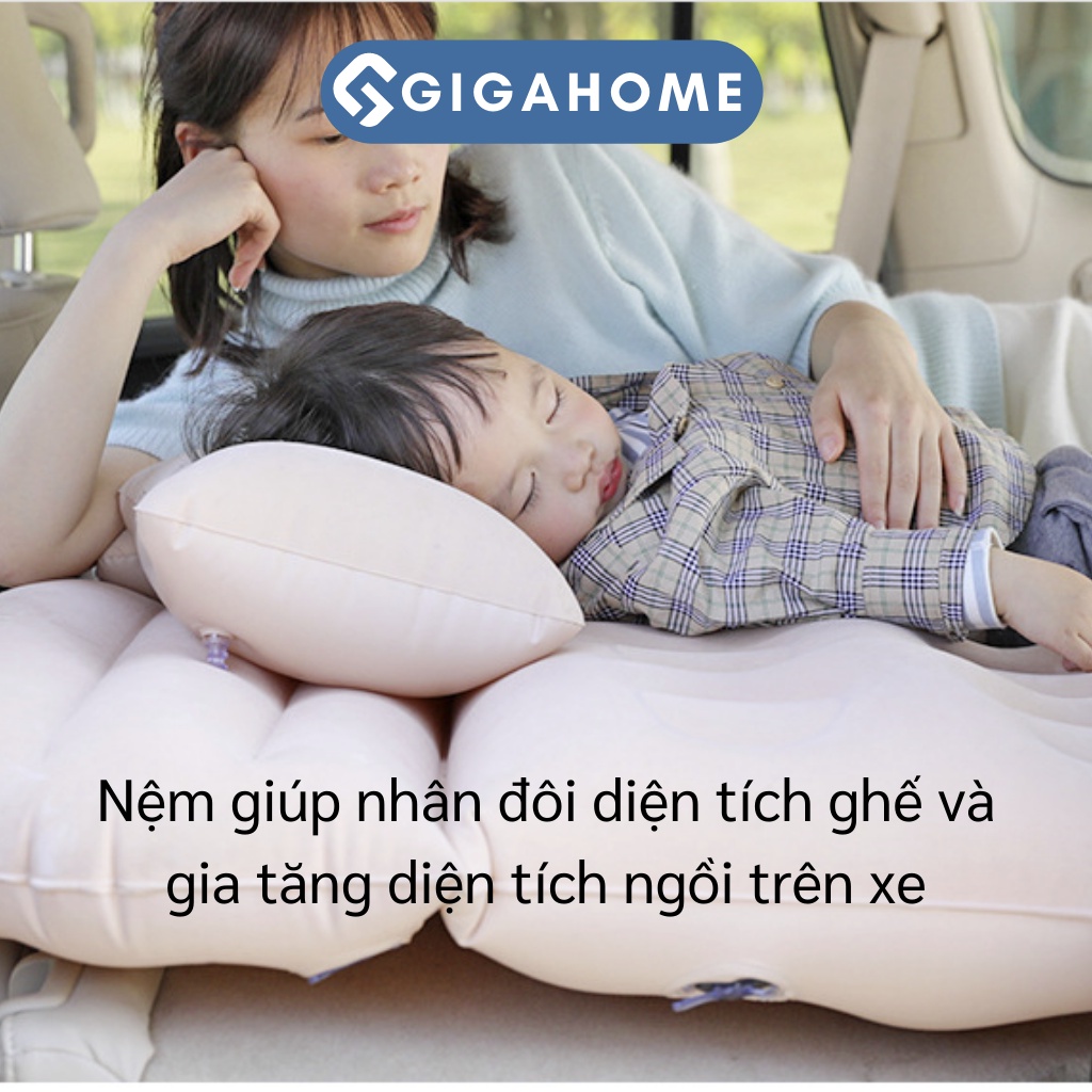 Đệm Hơi Ô Tô Tặng Kèm Bơm Điện GIGAHOME Cao Cấp Tiện Dụng 165x30cm 9419