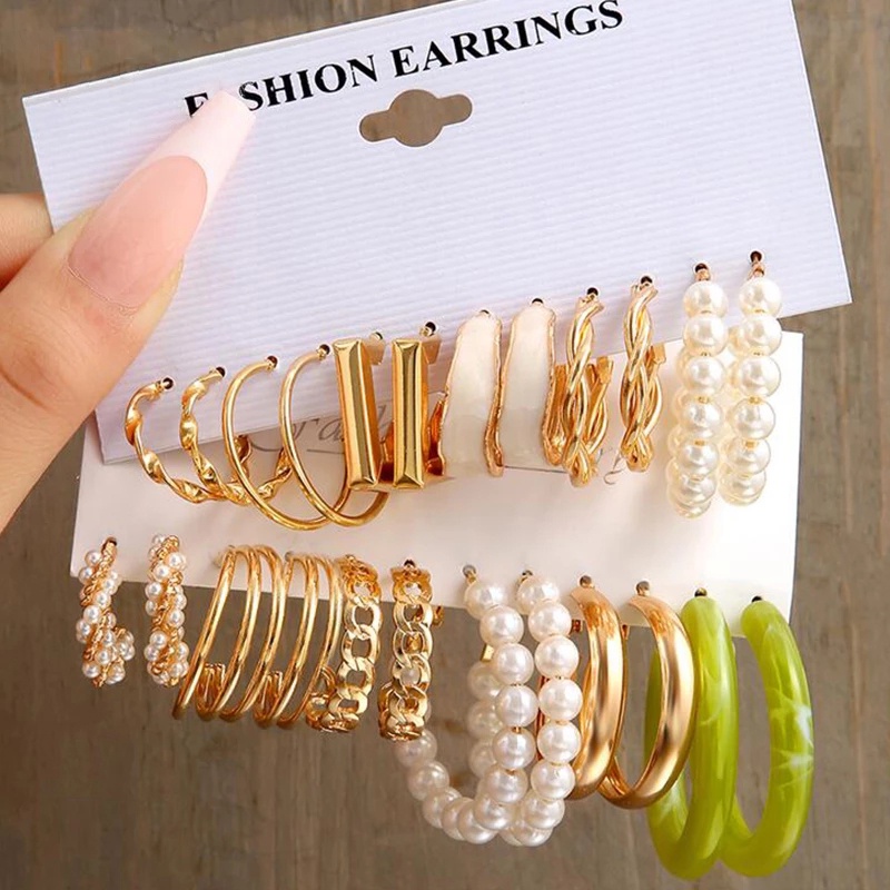 Set bông tai nữ AY kiểu dáng đa dạng nhiều màu thời trang cho nữ