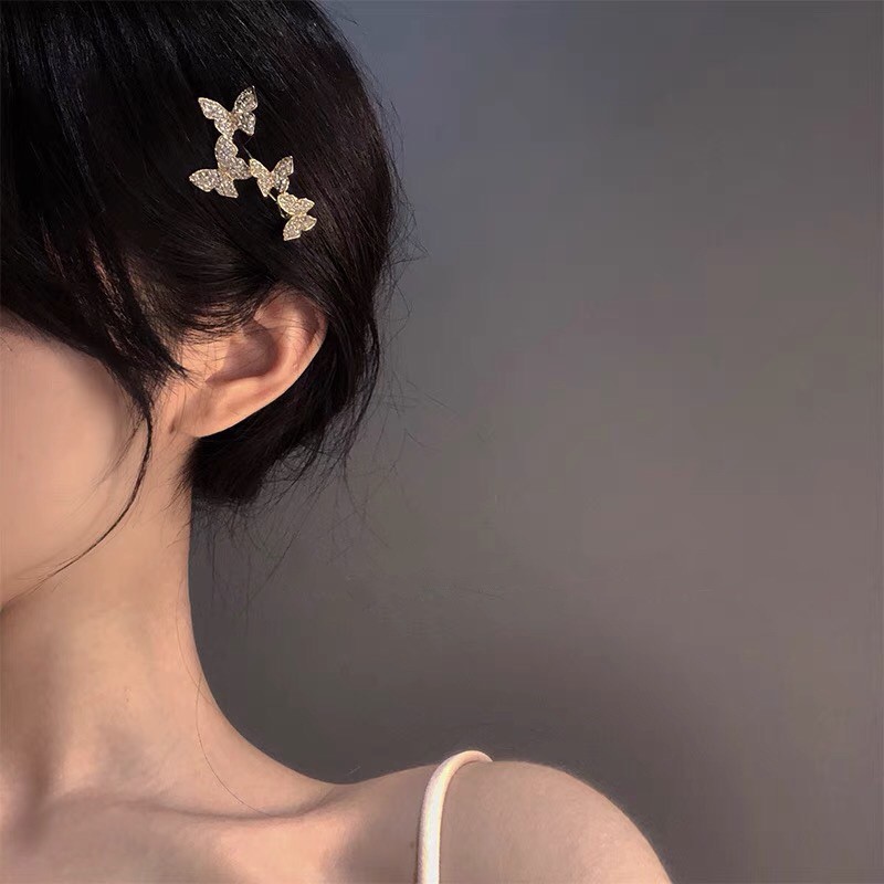 Kẹp Tóc Hình Bướm Đính Đá Lấp Lánh Xinh Xắn Cho Nữ