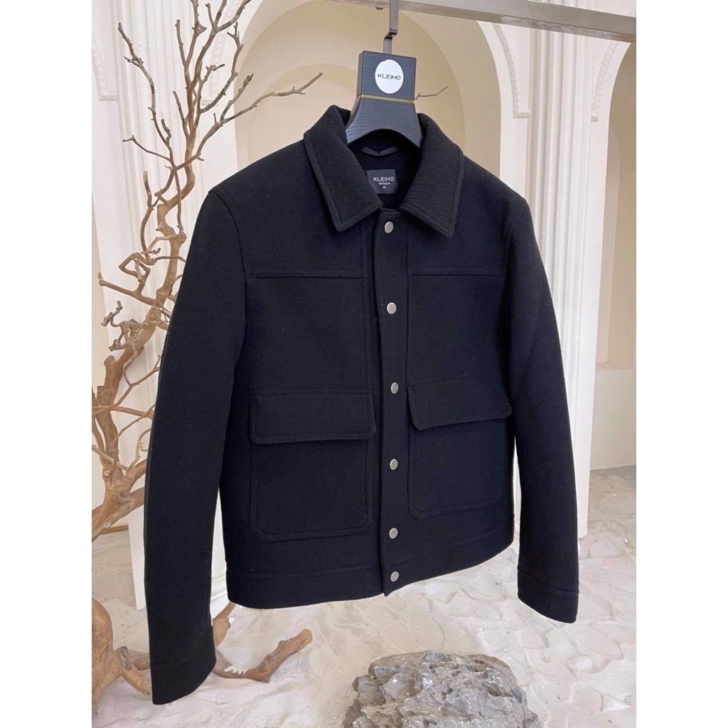 Áo Khoác Black Pocket Cotton Jacket