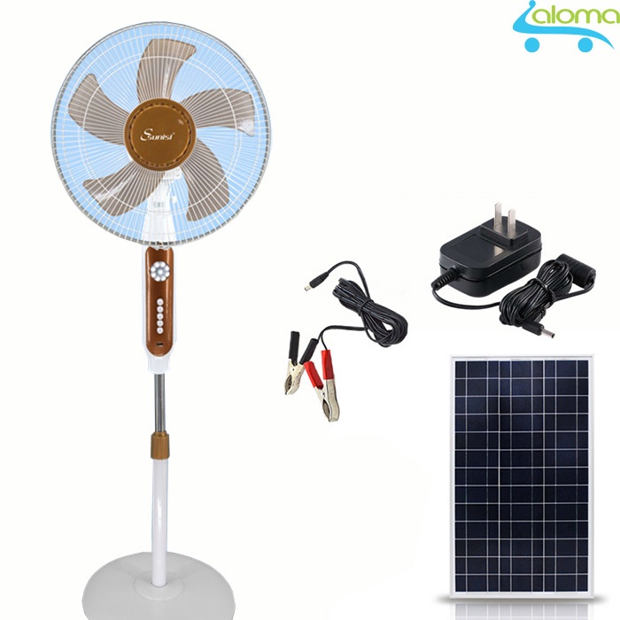 Quạt tích điện năng lượng mặt trời Sunisi DC51 nguồn điện gia đình hoặc điện mặt trời -Siêu tiết kiệm điện
