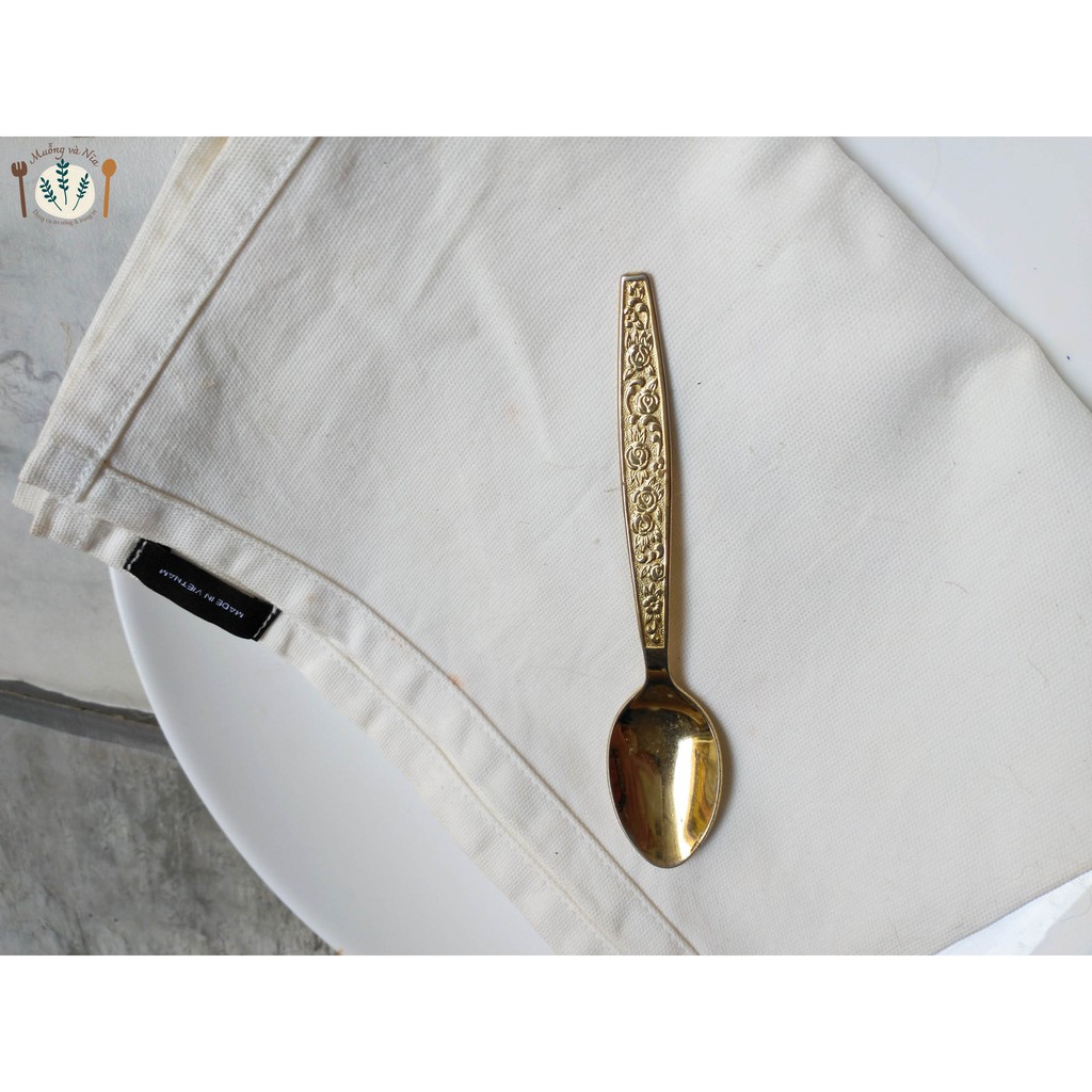 Bộ muỗng nĩa inox golden vintage 2hand 5 món