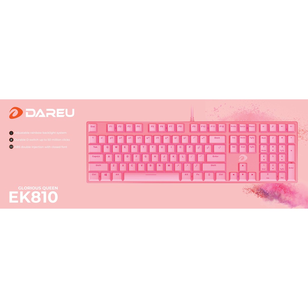 Bàn phím cơ Gaming DAREU EK810 104KEY-Bảo hành 24 T