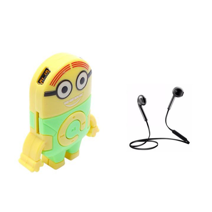 Máy nghe nhạc MP3 Minion +Tặng tai nghe Bluetooth thể thao S6(giao màu ngẫu nhiên)