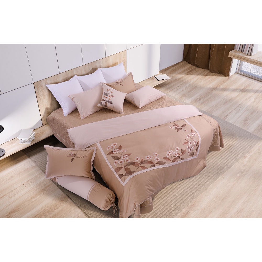 Bộ ga phủ thêu Blue Sky – BS M78