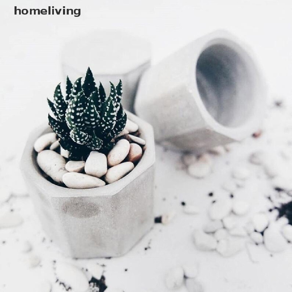 Khuôn Silicone Làm Chậu Hoa Xi Măng Kiểu Hình Học Tiện Dụng