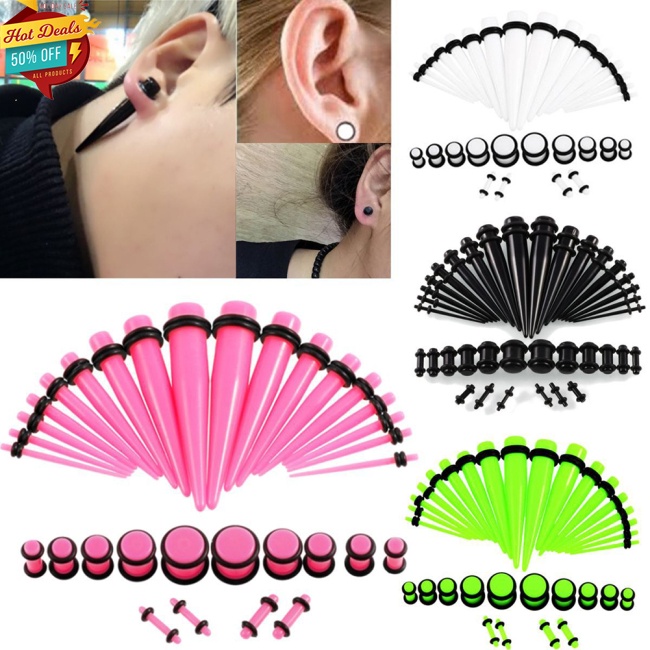 Set 36 Khuyên Nong Tai Acrylic 14g-00g Thời Trang