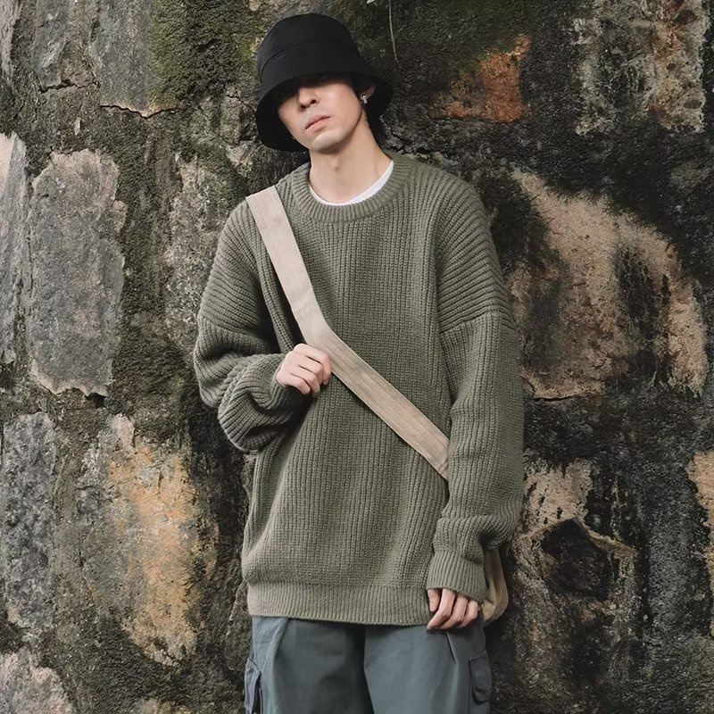 Áo Sweater Dệt Kim Cổ Tròn Màu Sắc Đơn Giản Thời Trang Thu Đông Cho Cặp Đôi Size M-2xl