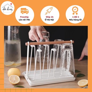 Giá úp cốc phong cách đơn giản Hàn Quốc có khay đựng nước phía dưới siêu đẹp ship 1h