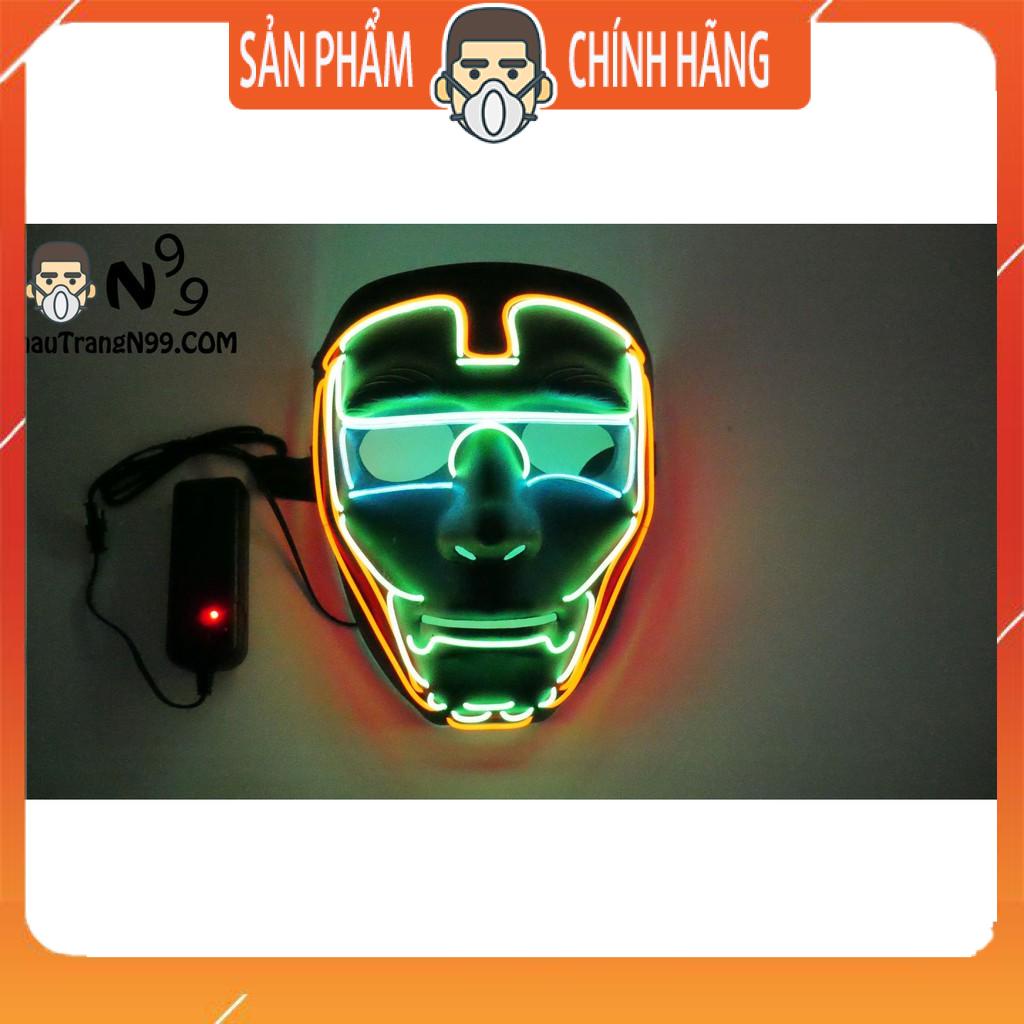 Mặt nạ hóa trang I-ron Man đèn led Halloween dạ hội
