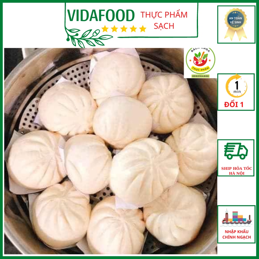 Bánh Bao Chay Phú Hưng Túi 40 Chiếc, Bánh Bao Hấp, Chiên Chế Biến Vô Cùng Tiện Lợi, An Toàn Vệ Sinh Thực Phẩm Vidafood