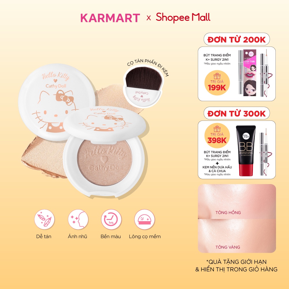 Phấn bắt sáng Hello Kitty Cathy Doll Glowy Highlighter 3.5g