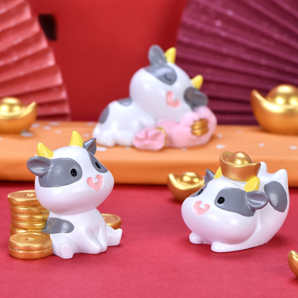 Mô hình bò sữa thu nhỏ trang trí phong cảnh/xe hơi/làm quà tặng tiện dụng
