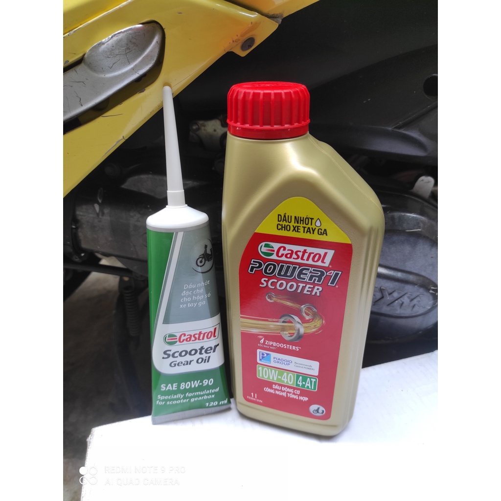 Nhớt Castrol Power Scooter 10W40 1L - Nhớt Castrol Power xe tay ga + nhớt hộp số Castrol