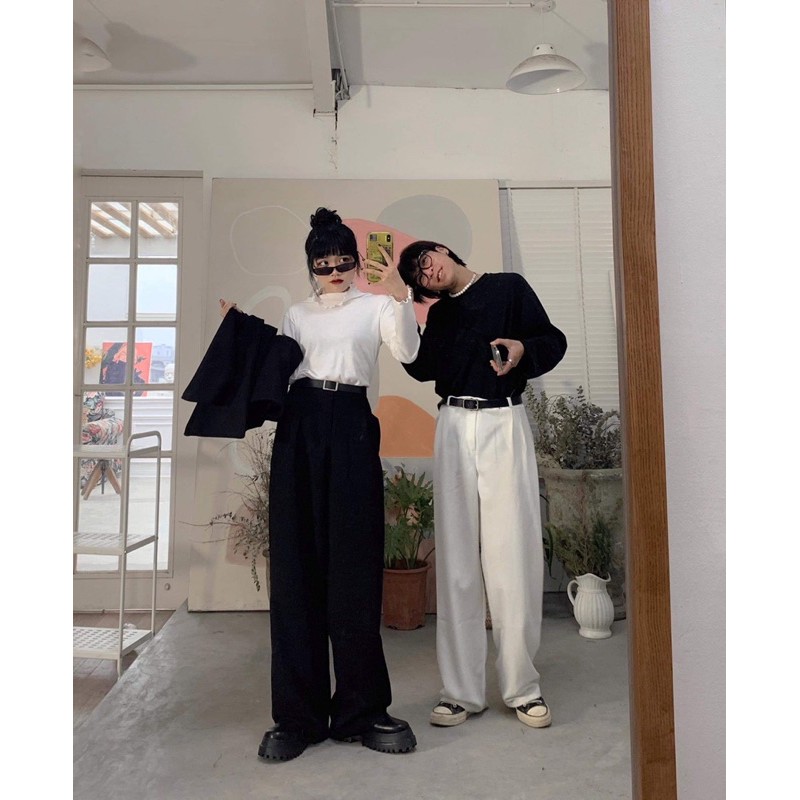 [Mã SKAMA06 giảm 8% TỐI ĐA 50K đơn250K] QUẦN ỐNG RỘNG CẠP CAO NAM NỮ -Meo4.store