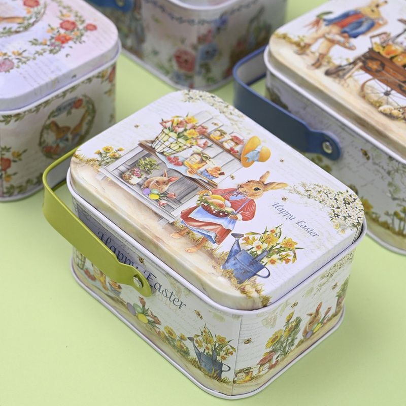 Hộp Thiếc Mini Đựng Trang Sức Hình Thỏ Phục Sinh
