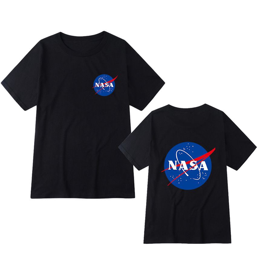 Áo Thun Cotton Ngắn Tay In Logo Nasa Phong Cách Retro Cho Nam