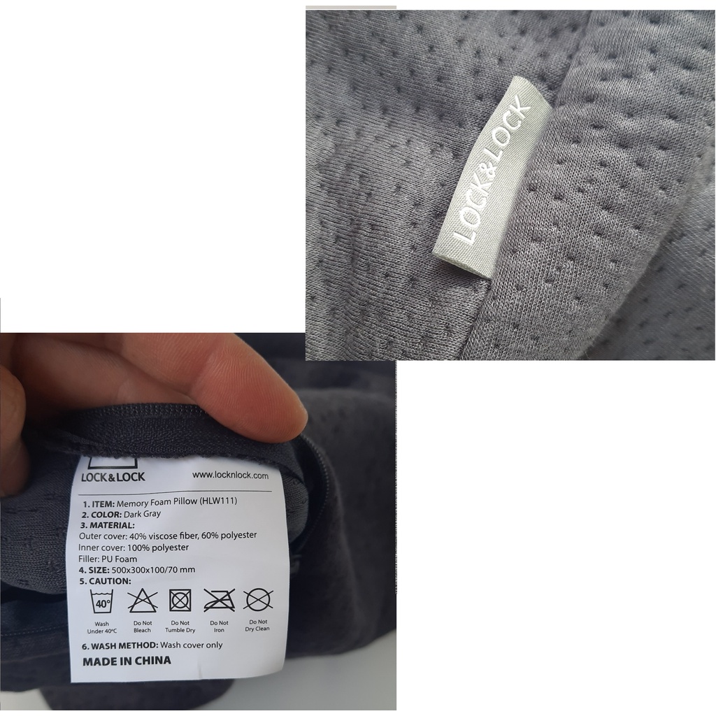 Gối Memory foam 50D Lock&Lock hình cong – HLW111
