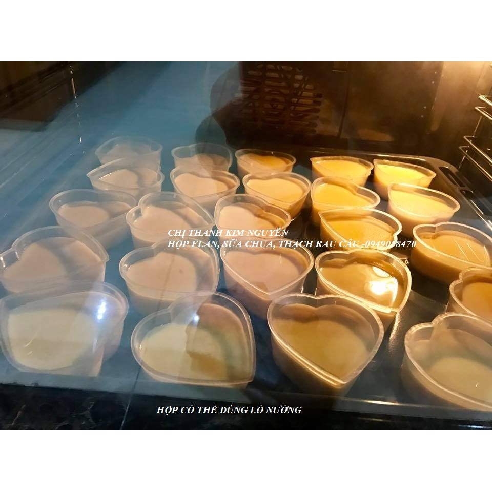 50 Hộp Flan, cốc caramel , thạch rau câu, sữa chua trái tim hàng Vĩnh Trường