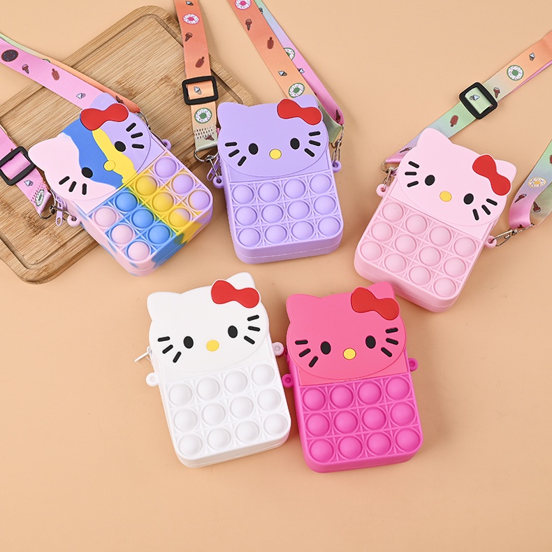 Túi xách em bé hình mèo siêu đáng yêu,túi xách cho bé gái  có dây đeo, khoá cực mượt_Thóc shop