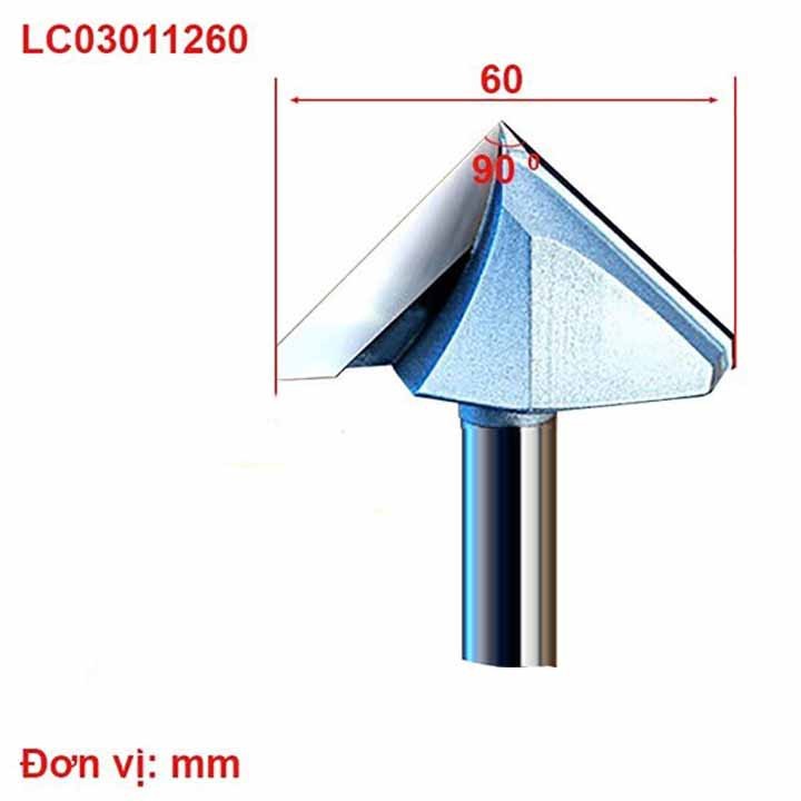 NGHỀ MỘC MŨI MÒI V 90 ĐỘ TIDEWAY LC0301 CỐT 12.7MM - 1 MŨI