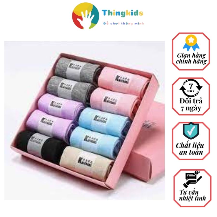 Hộp 10 đôi tất chống hôi chân cho nam và nữ- Êm chân - Kháng khuẩn - Khử mù- Thingkids