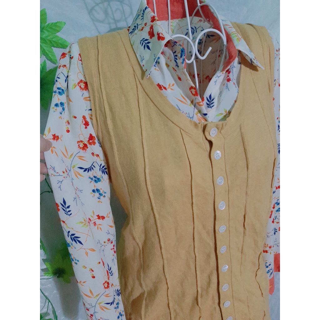 Áo len gile dáng dài 2hand