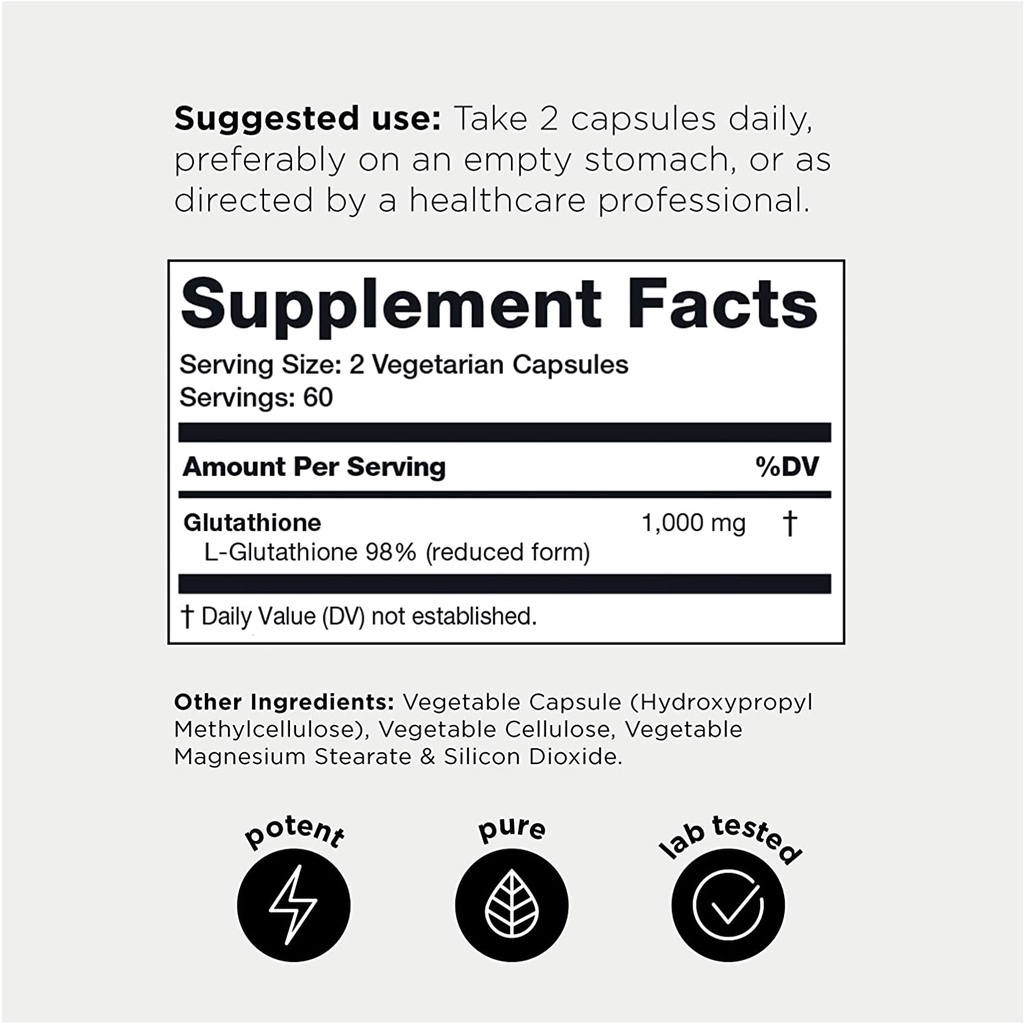 Glutathione - Toniiq - Trắng Da - Chống Lão Hóa - 1000mg Glutathione