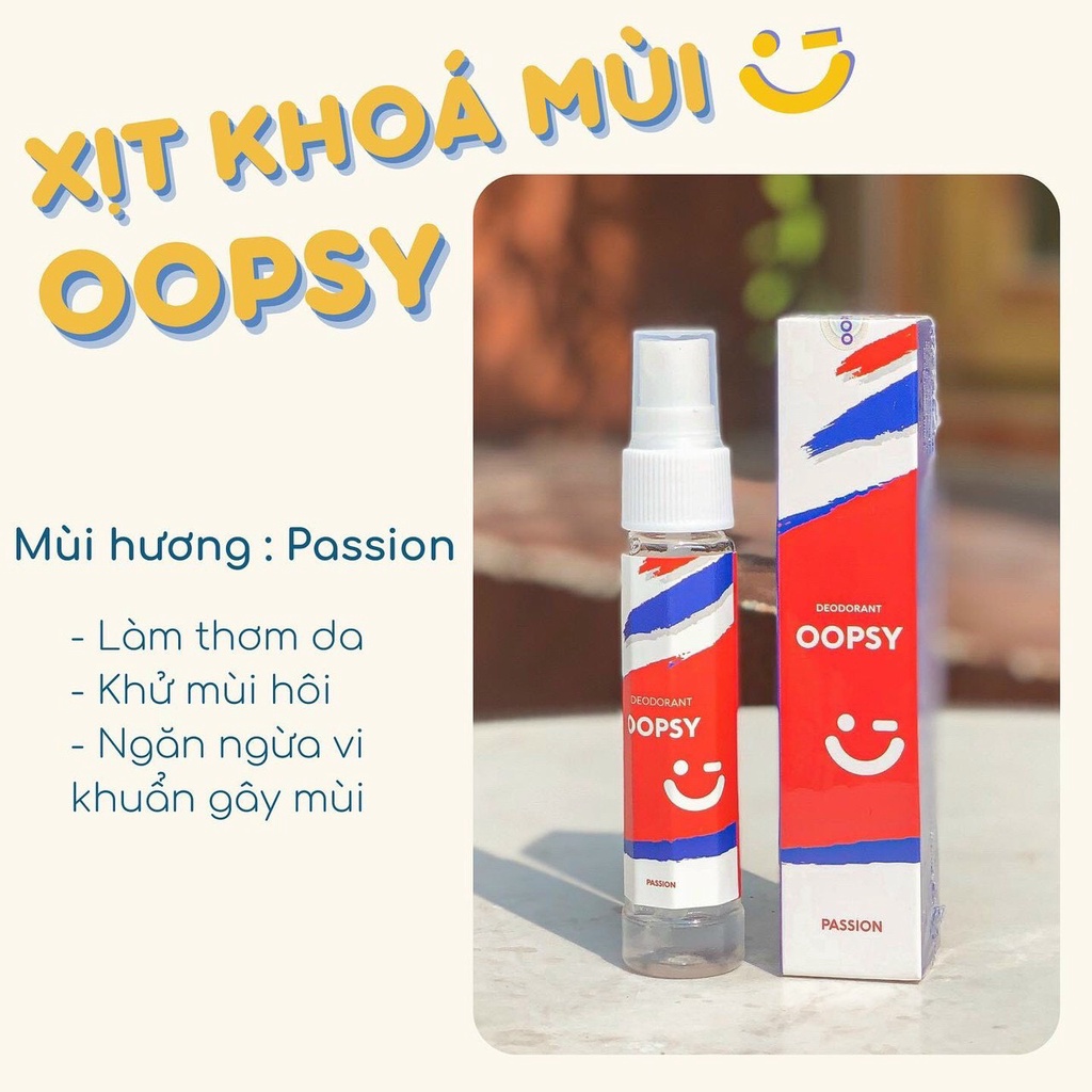 Xịt khử mùi toàn thân Oopsy Sophis/ Passion hương nước hoa dưỡng trắng da sáng mịn đều màu phân phối độc quyền 30ml