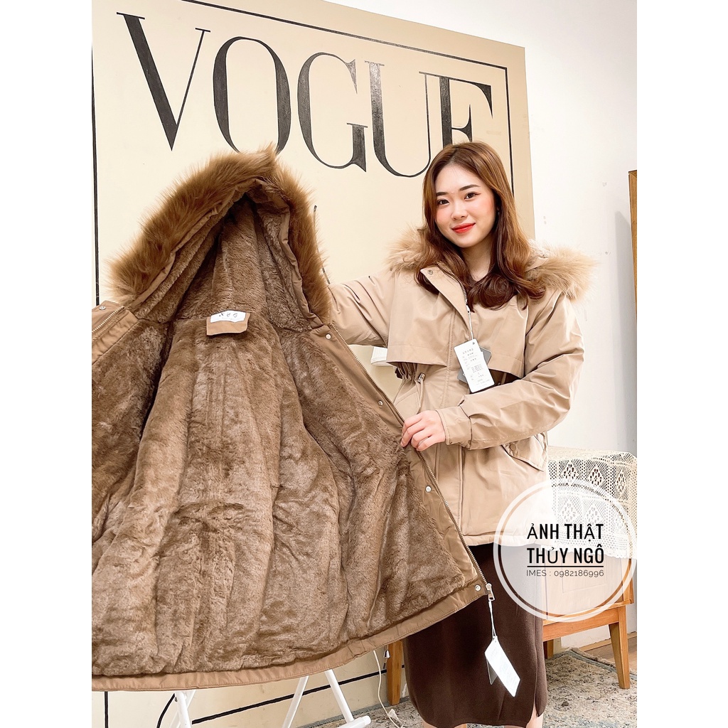Áo khoác phao Parka nữ mẫu mới 2021, áo khoác nữ phối sau bông tuyết phong cách trẻ trung 811 IMES SHOP 1514