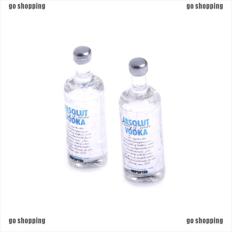 {go shopping}2Pcs 1:12 miniature wine vodka bottles doll house decor accessories