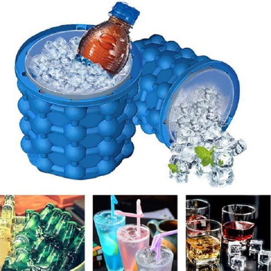 Cốc làm đá thông minh Ice Genie hộp làm đá thông minh cấu trúc 2 lớp tiết kiệm không gian Ice Cube Maker Chammart