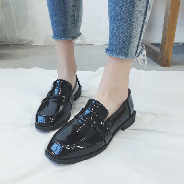 (Sẵn đen sz 35) Giày oxford, giày loafer nữ cao cấp ( kèm ảnh thật + video shop quay )