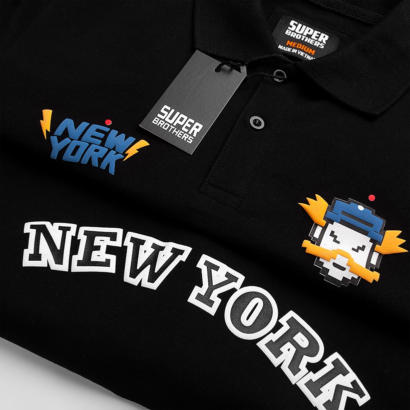 Áo Polo SUPER BROS NY trẻ trung với công nghệ in nổi xịn, đẹp | BigBuy360 - bigbuy360.vn