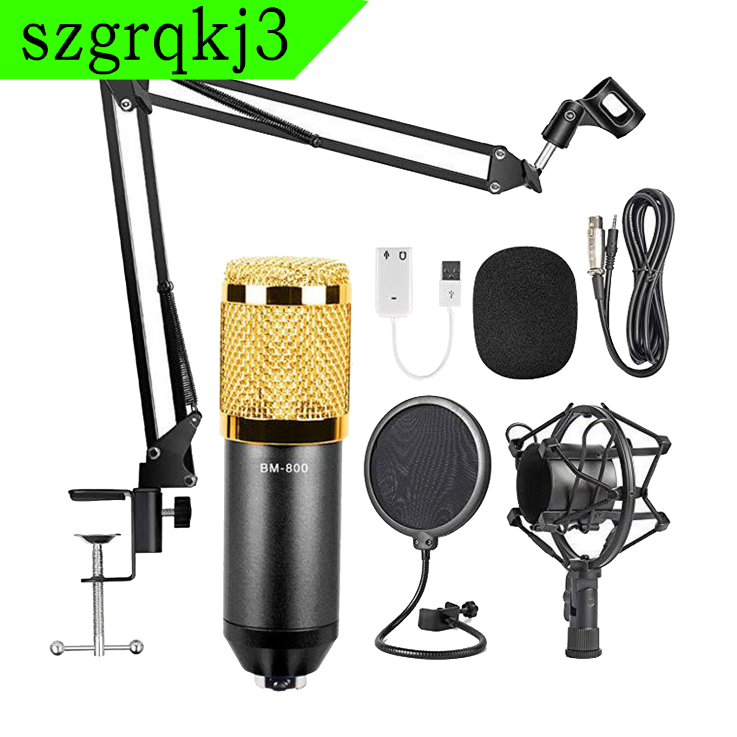 WenZhen Music Broadcasting Recording Condenser Microphone Kit Computer Cardioid Mic BM800