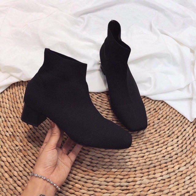 Bốt len cổ thấp gót 3 phân