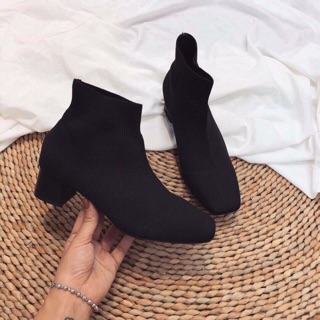 Bốt len cổ thấp gót 3 phân