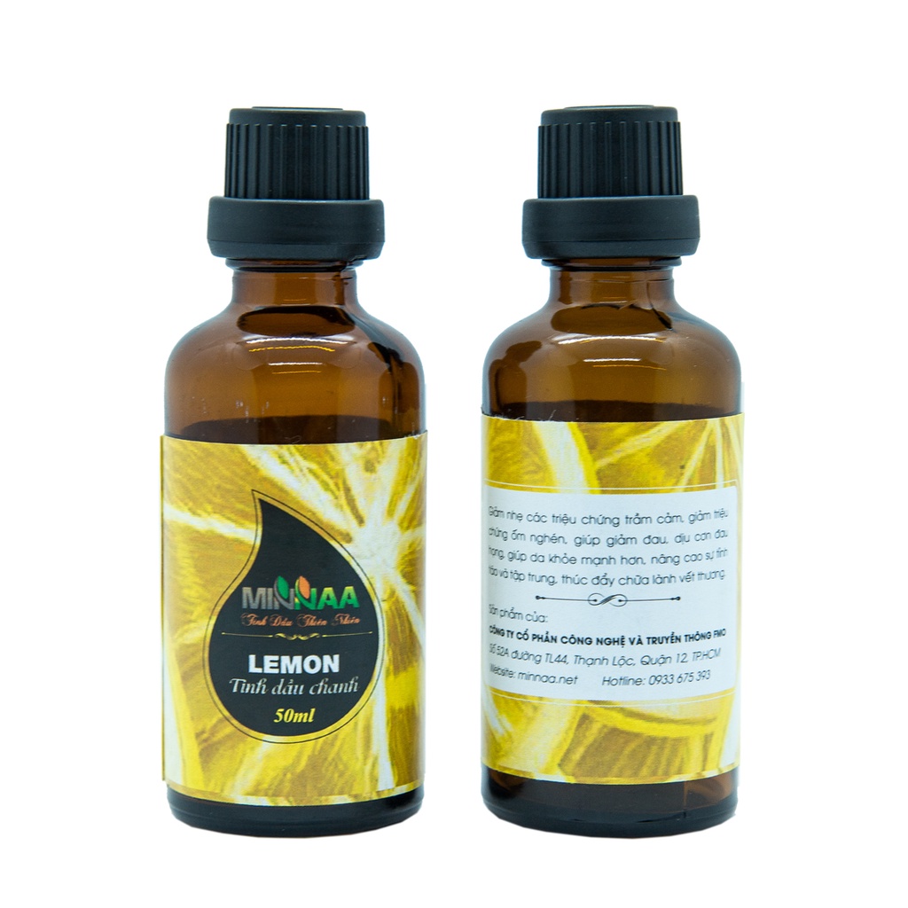 Chai 50ml Tinh dầu thơm phòng Minnaa hương chanh khử mùi hiệu quả
