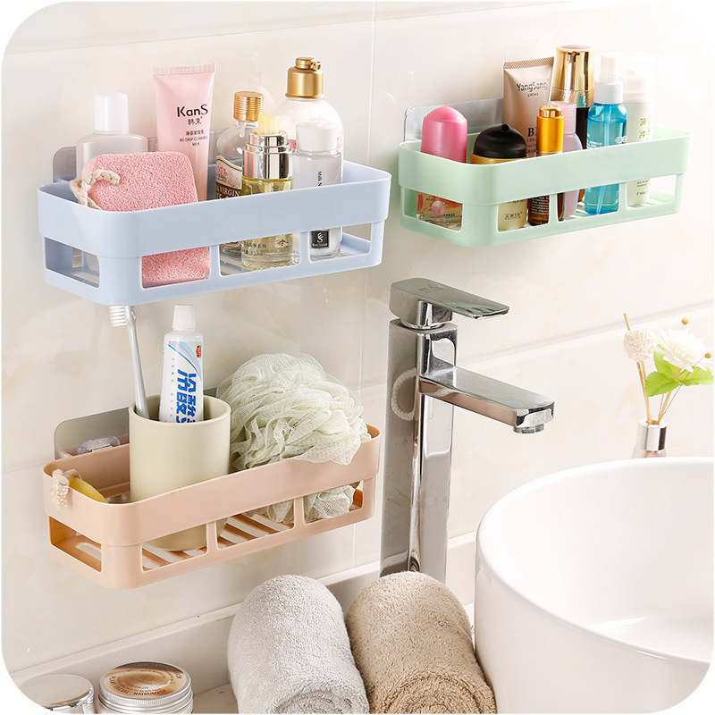 Giá đựng đồ hình chữ nhật màu trơn phong cách Bắc Âu tiện dụng cho nhà tắm / vệ sinh