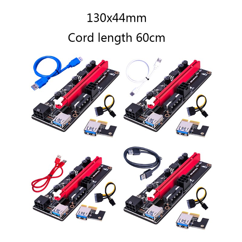 Card Mở Rộng Pcie 009 Express 1x 4x 8x 16x 009s Gpu Dual 6pin Sata 15pin Cho Btc Miner