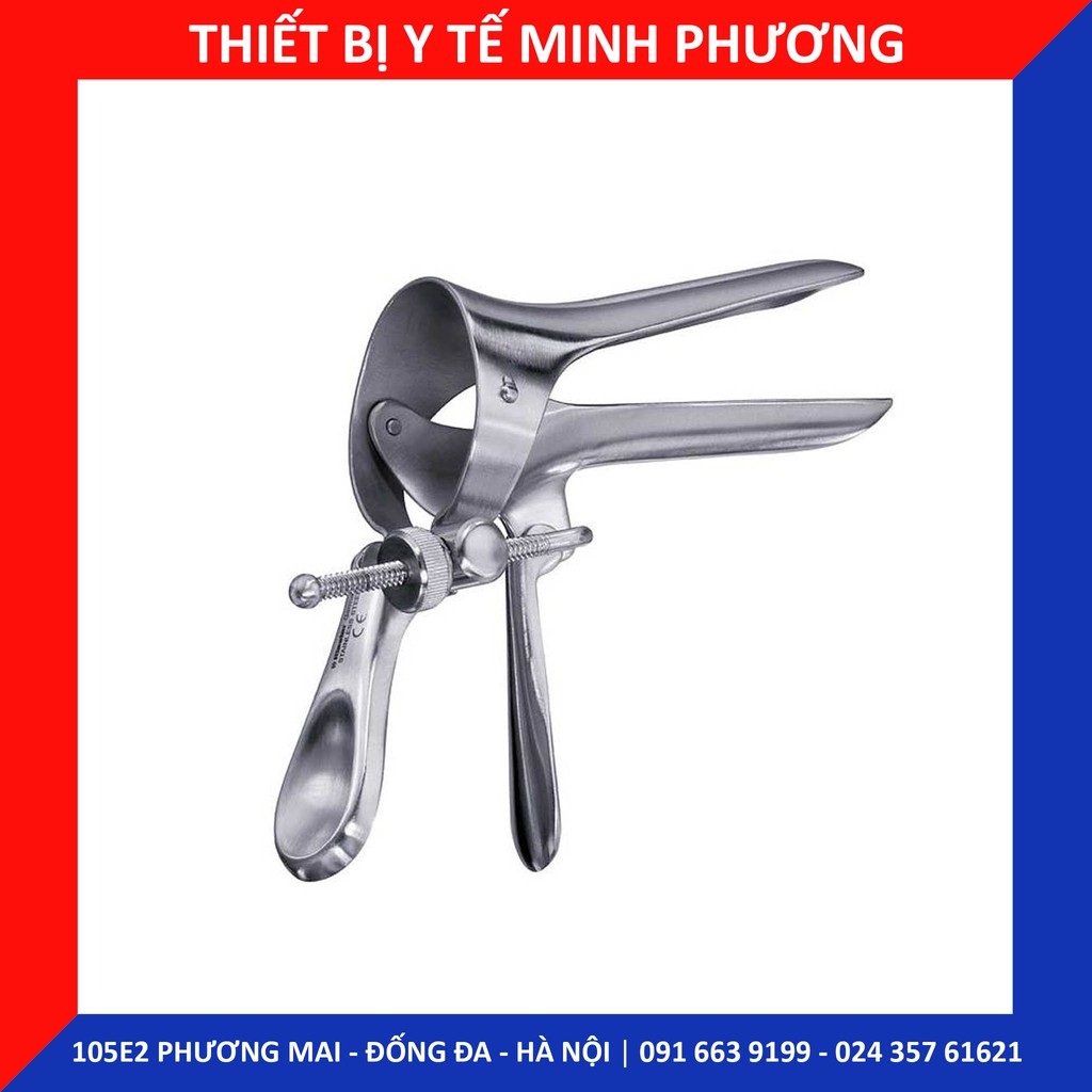 Mỏ vịt âm đạo inox loại 1 vít, 2 vít cỡ tiểu, cỡ trung dùng trong khám phụ khoa