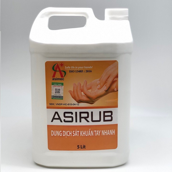 (Chính hãng) nước rửa tay khô- sát khuẩn Asirub 5lít. 100% hàng chính hãng