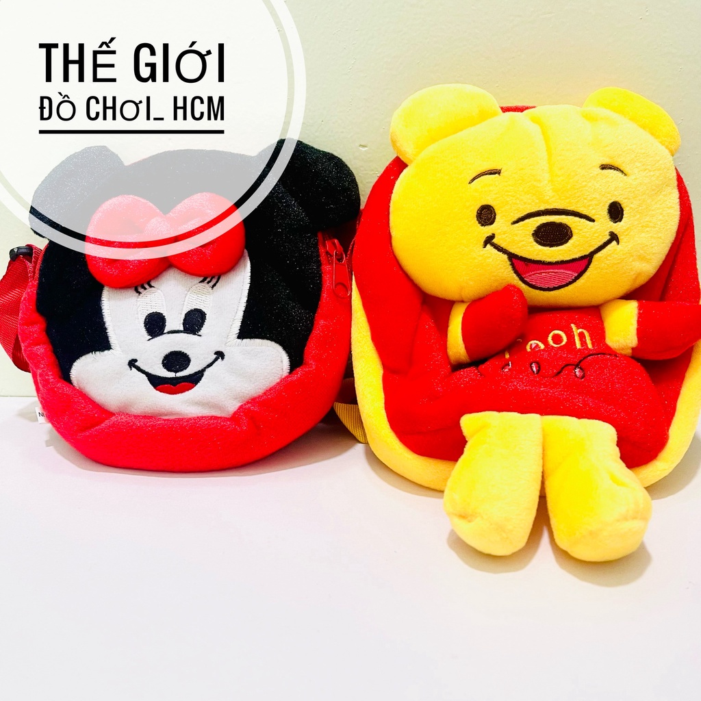 [HOT-NHIỀU MẪU] Túi Đeo Vai Hình Gấu Pooh/ Đôrêmon/ Mickey/Pikachu Nhồi Bông Dễ Thương Chất Lượng Tốt