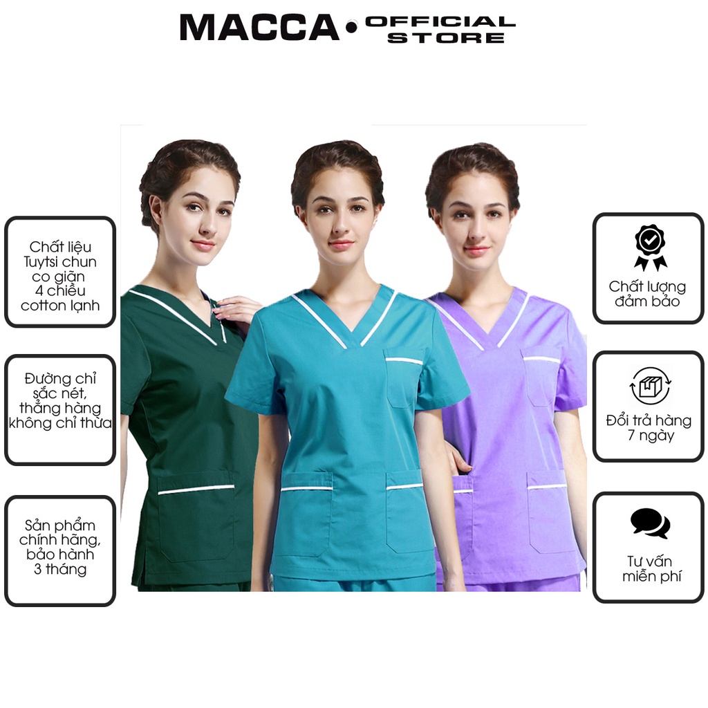 Quần áo spa nữ cao cấp - Đồng phục spa Macca Uniform - Nhiều màu, chất liệu xịn xò