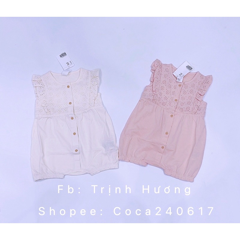 Romper cotton bèo cao cấp bé gái