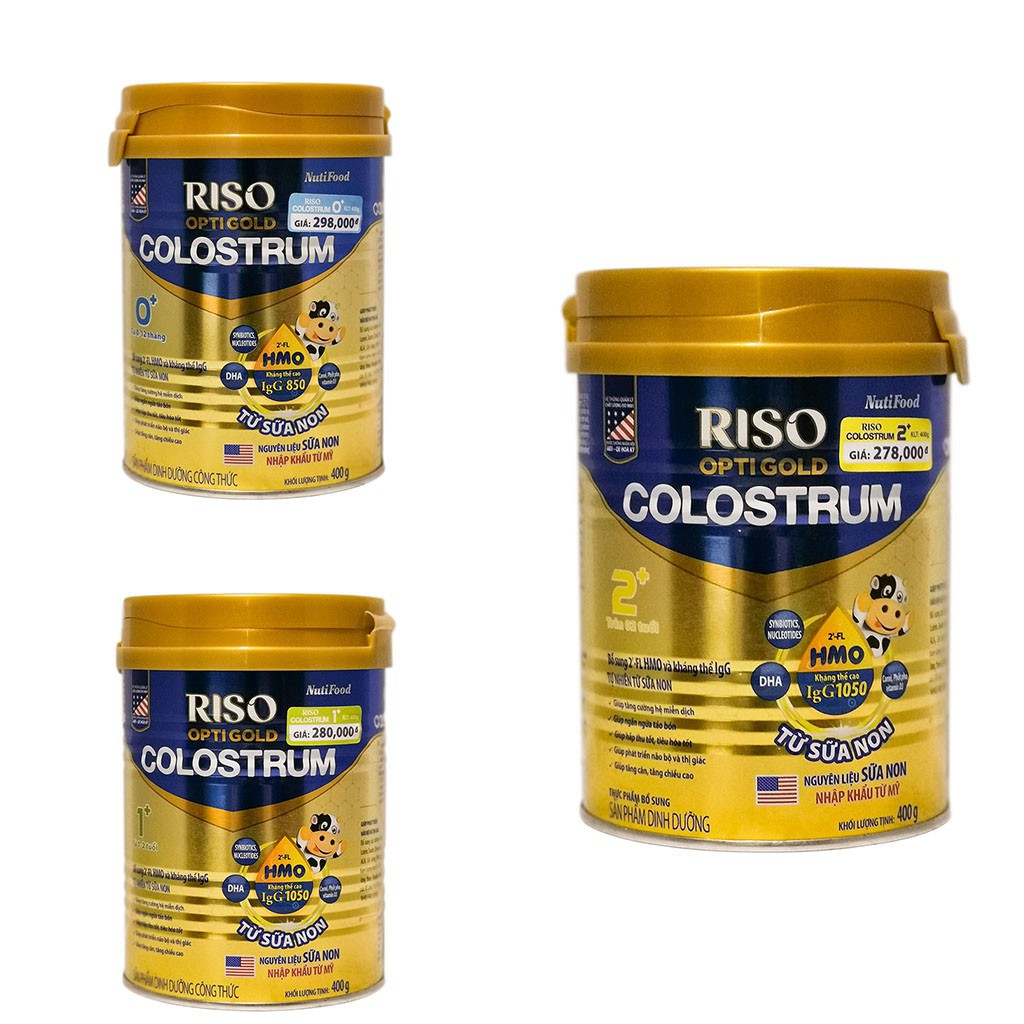 Sữa bột Riso Optigold Colostrum 0,1,2+ 400g