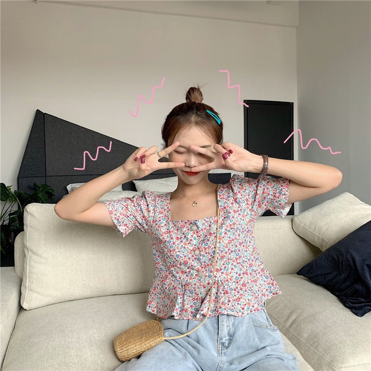 [Hàng có sẵn] Áo sơ mi kiểu croptop nữ Ulzzang Quảng Châu AS52