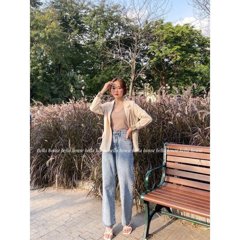 Áo blazer dáng nhắn tay phối