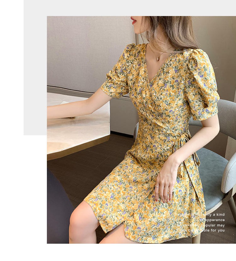 Đầm Chữ A In Hoa Kiểu Cổ Điển Pháp Thời Trang Xuân Hè  Cho Nữ