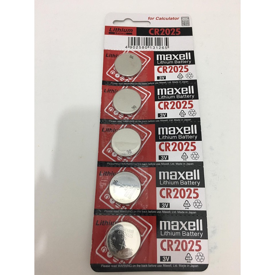 Pin maxell CR2025 lithium 3V dùng cho máy tính, đồng hồ, máy huyết áp,...